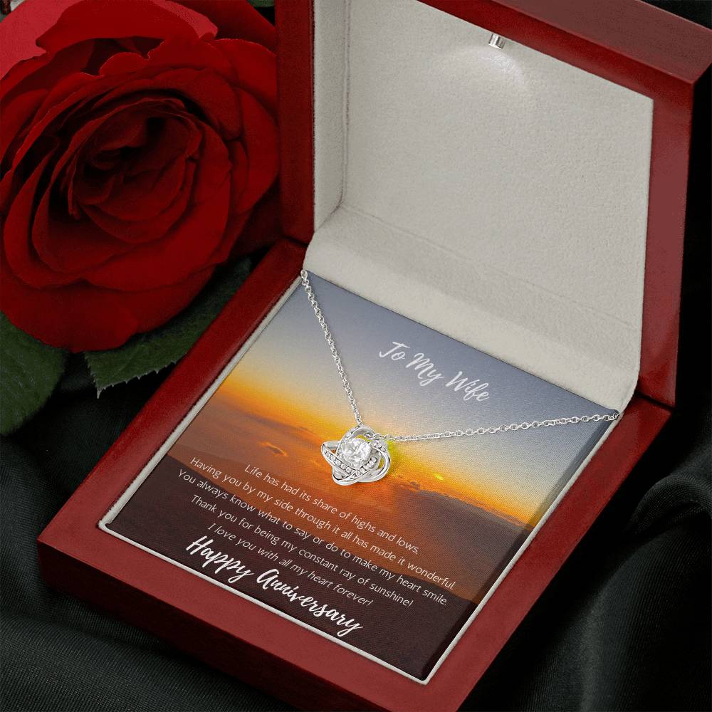 Wife Anniversary  Love Knot Necklace Sunshine