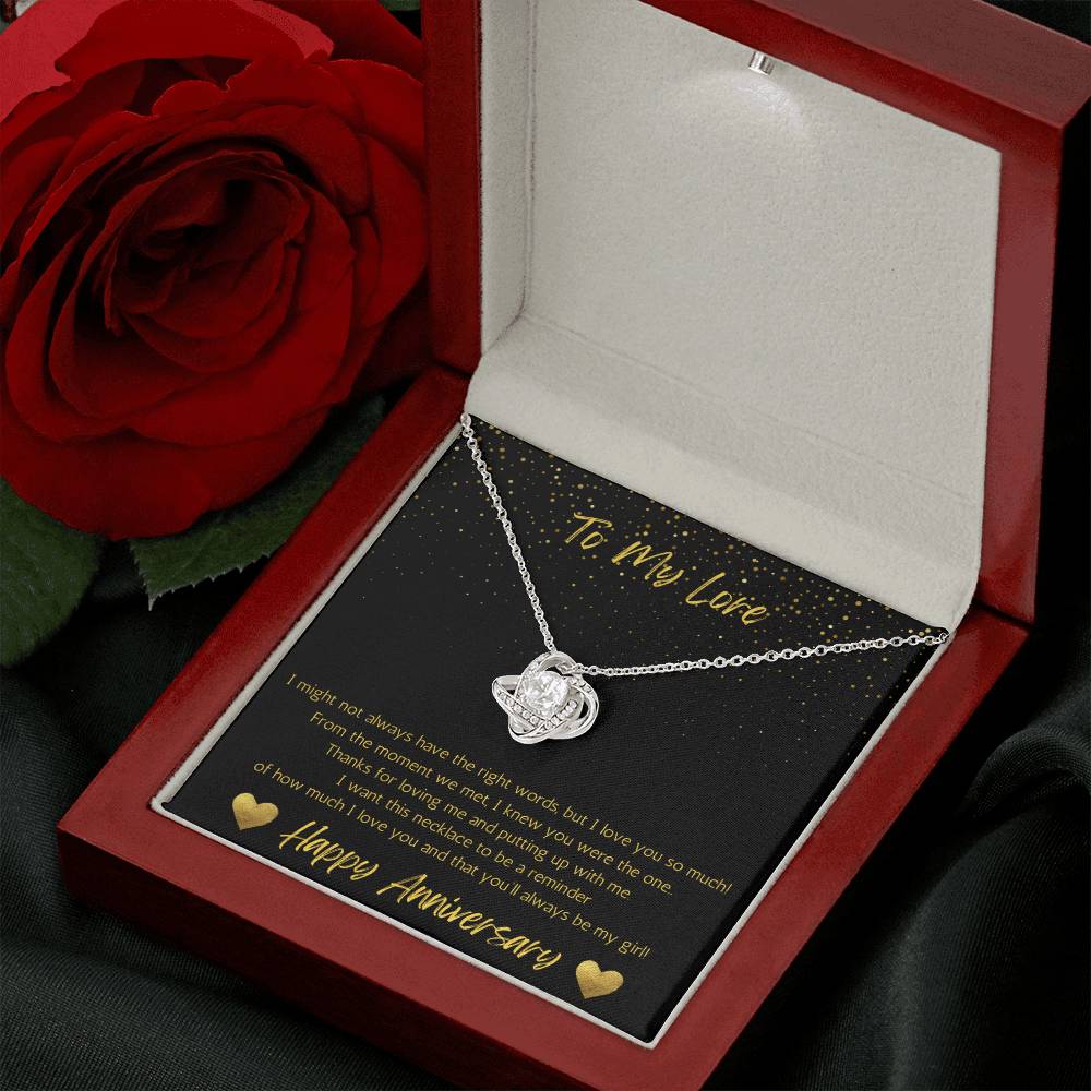 Wife Love Knot Necklace Anniversary My Girl - Black