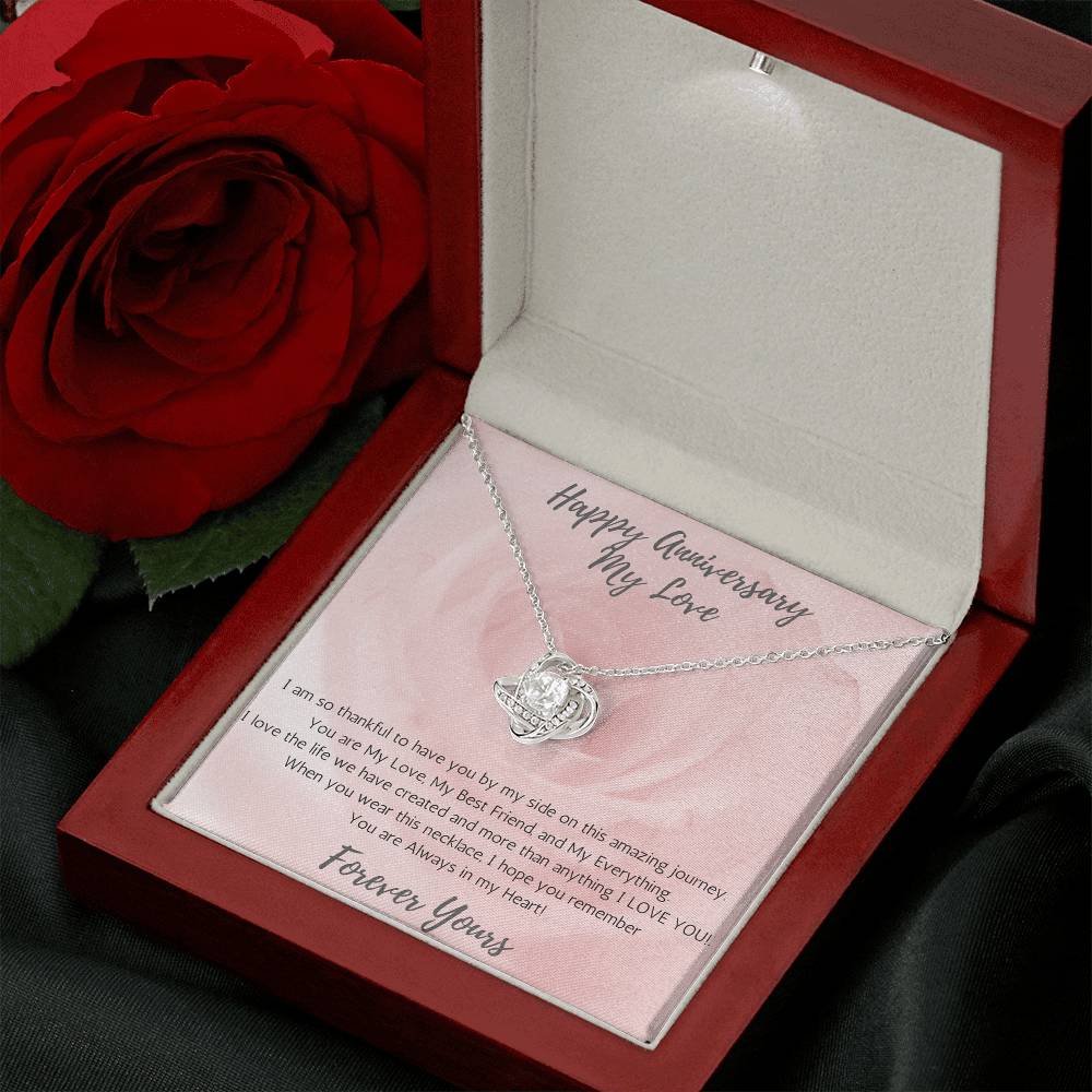 Wife Love Knot Necklace Anniversary One & Only - Rose