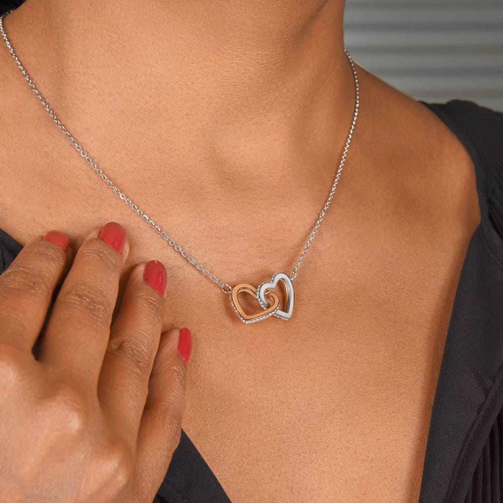 Wife Two-Hearts Necklace for Anniversary My Everything - Rose