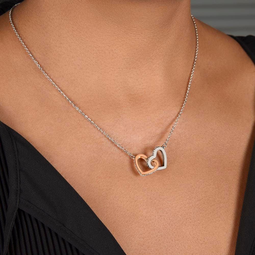 Young Love Anniversary Interlocking Heart Necklace Uncover - White