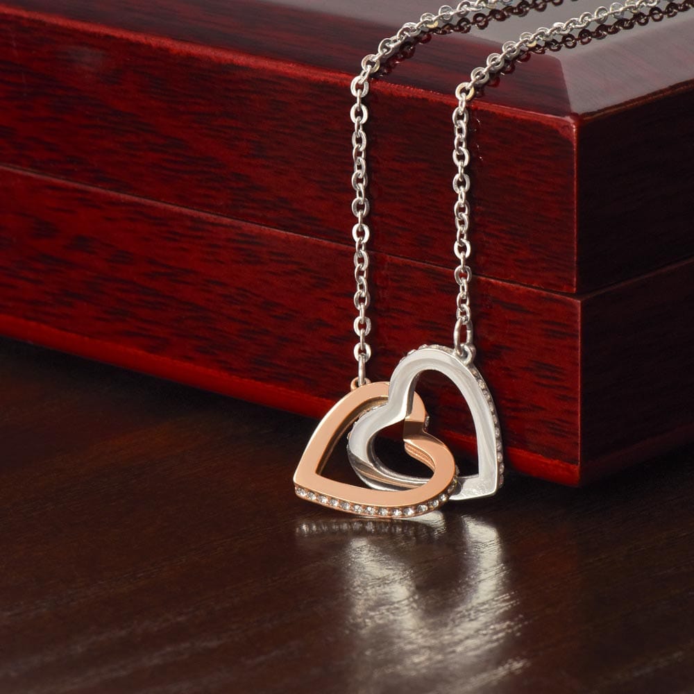 Wife Two-Hearts Necklace for Anniversary My Everything - Rose