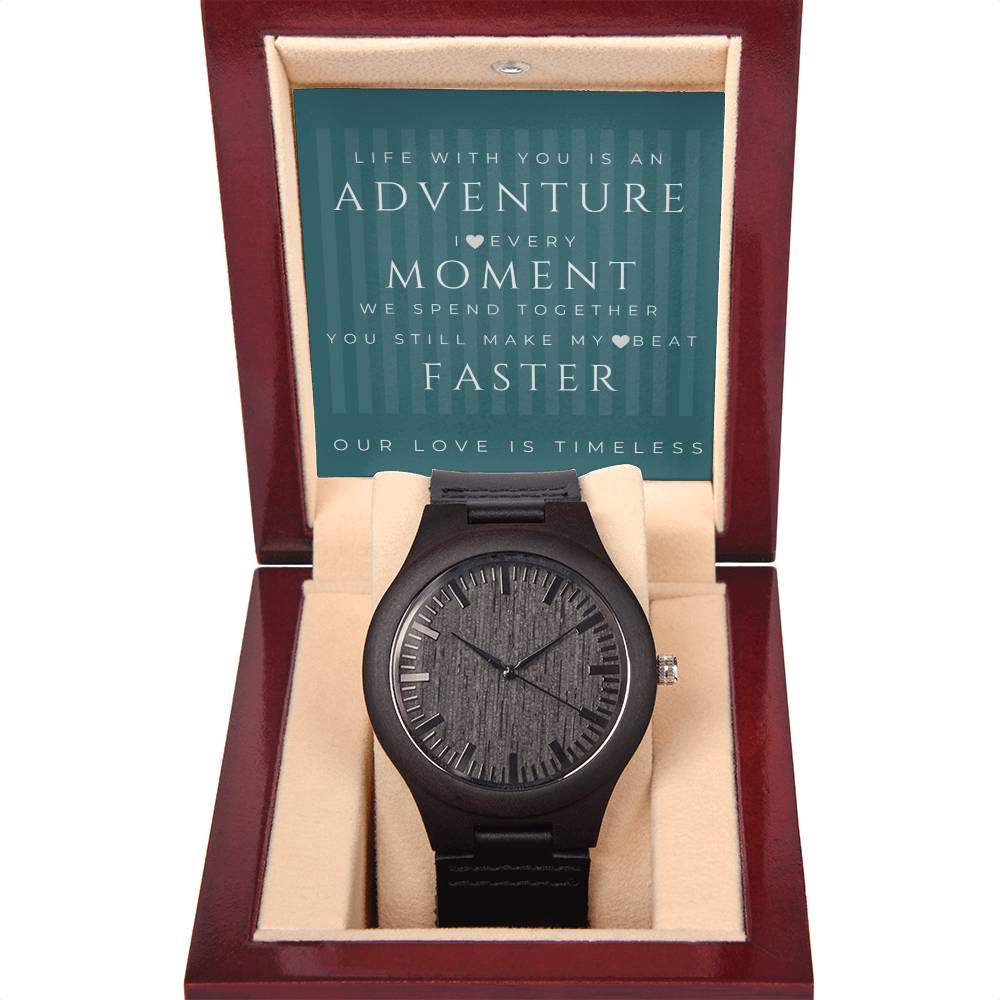 Stylish Wooden Watch gift for Your Man with heartfelt message