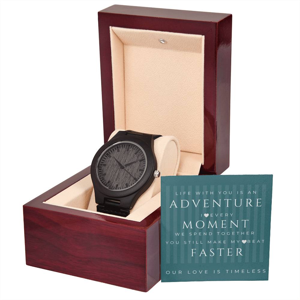 Stylish Wooden Watch gift for Your Man with heartfelt message