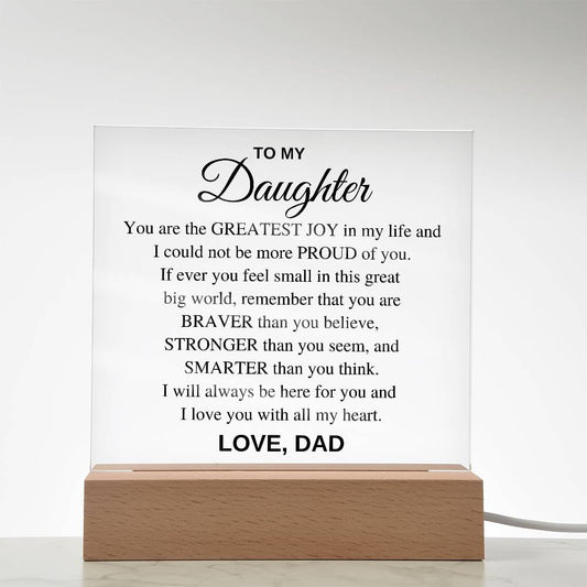 Acrylic Daughter Gift - You Are the Greatest Joy, Love Dad