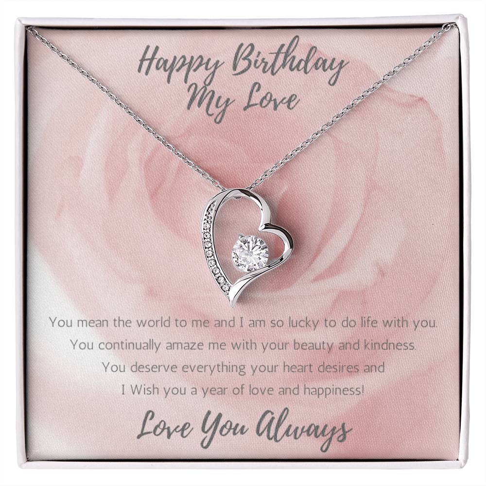 Wife Heart Necklace Birthday Beauty, Kindness - Rose