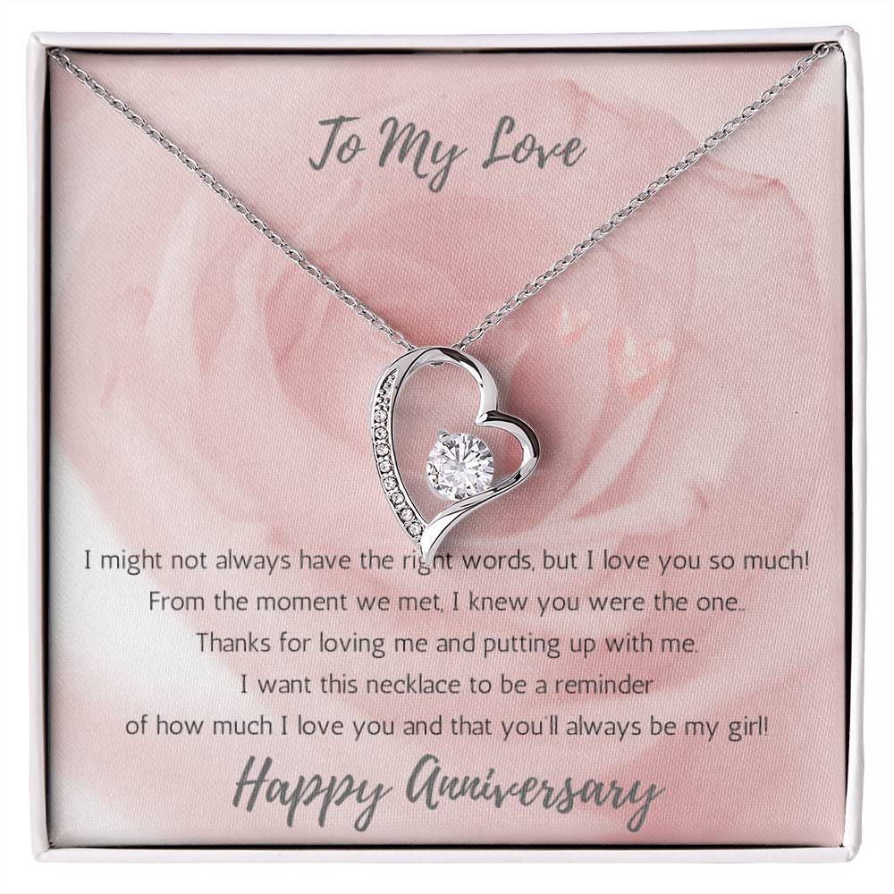 Wife Heart Necklace Anniversary My Girl - Rose