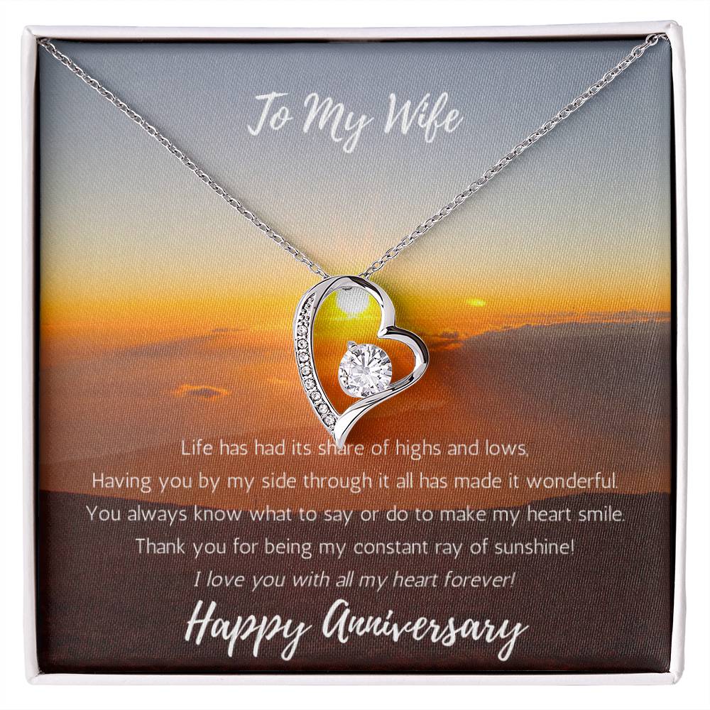 Wife Anniversary Heart Necklace - Sunshine