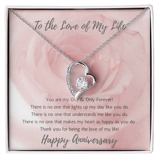 Wife Heart Necklace Anniversary One & Only - Rose