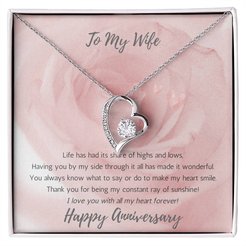 Wife Anniversary Heart Necklace Sunshine -Rose