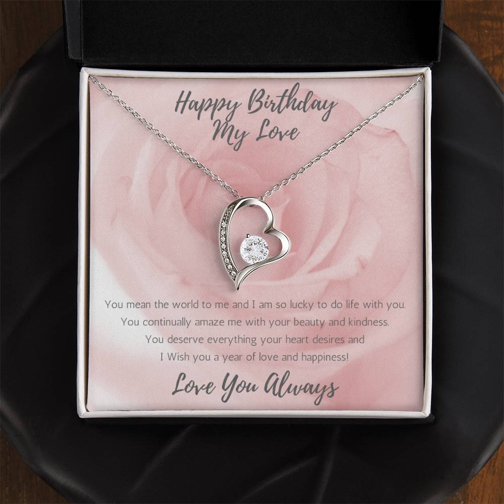 Wife Heart Necklace Birthday Beauty, Kindness - Rose