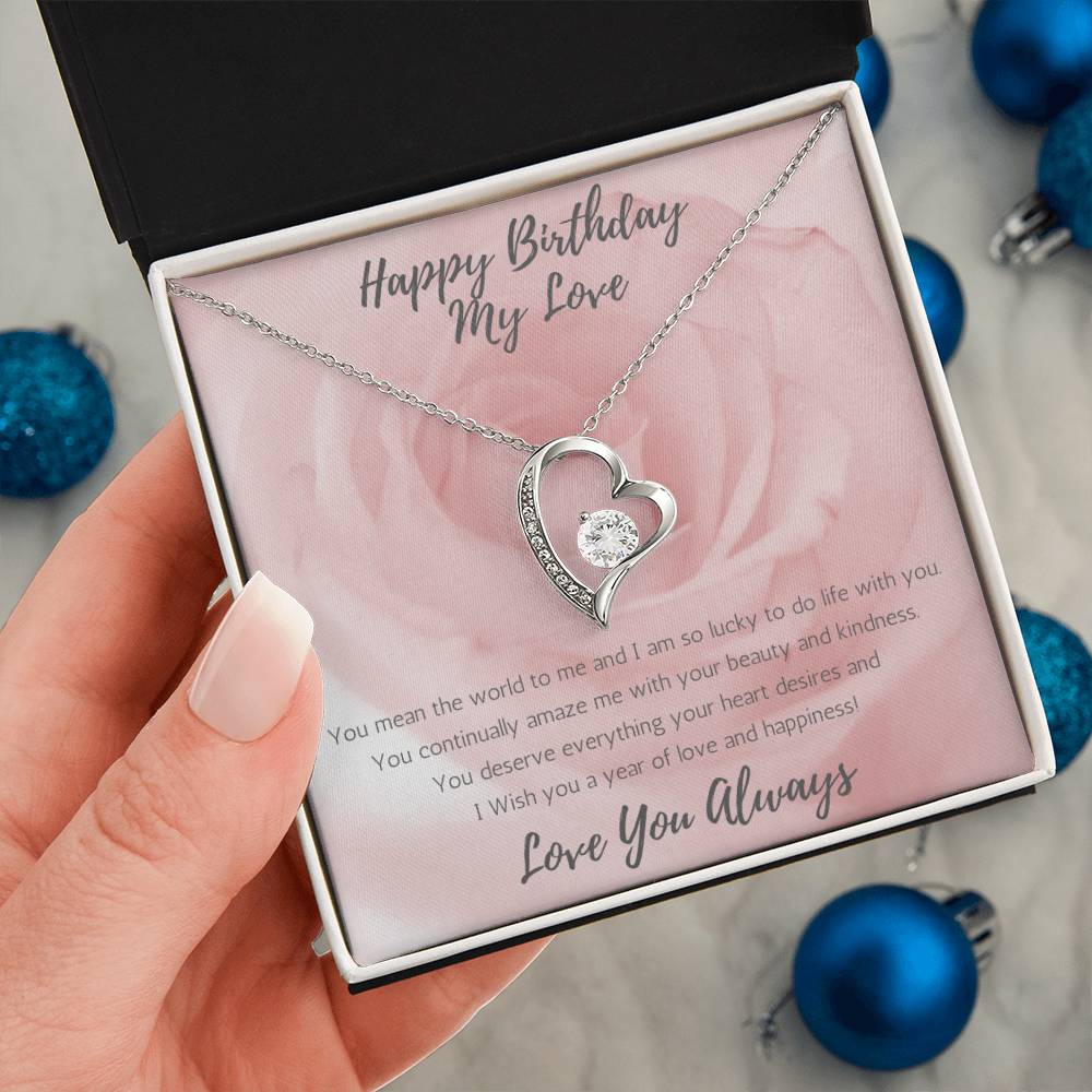 Wife Heart Necklace Birthday Beauty, Kindness - Rose