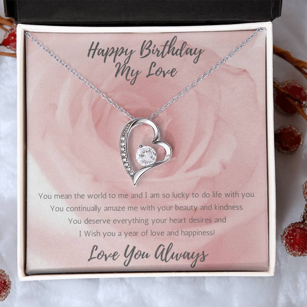 Wife Heart Necklace Birthday Beauty, Kindness - Rose