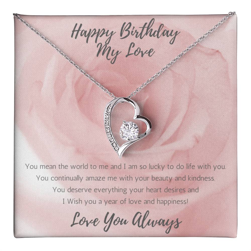 Wife Heart Necklace Birthday Beauty, Kindness - Rose