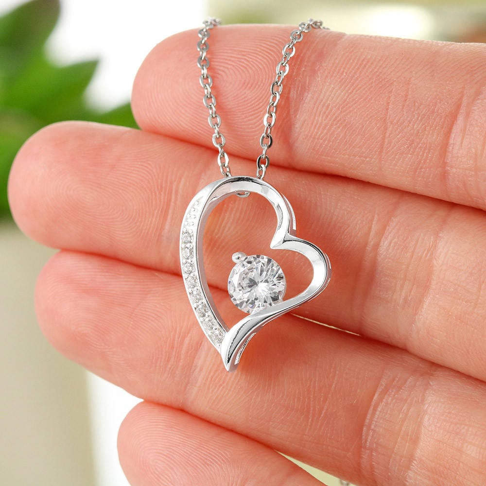 Wife Heart Necklace Anniversary My Everything - White