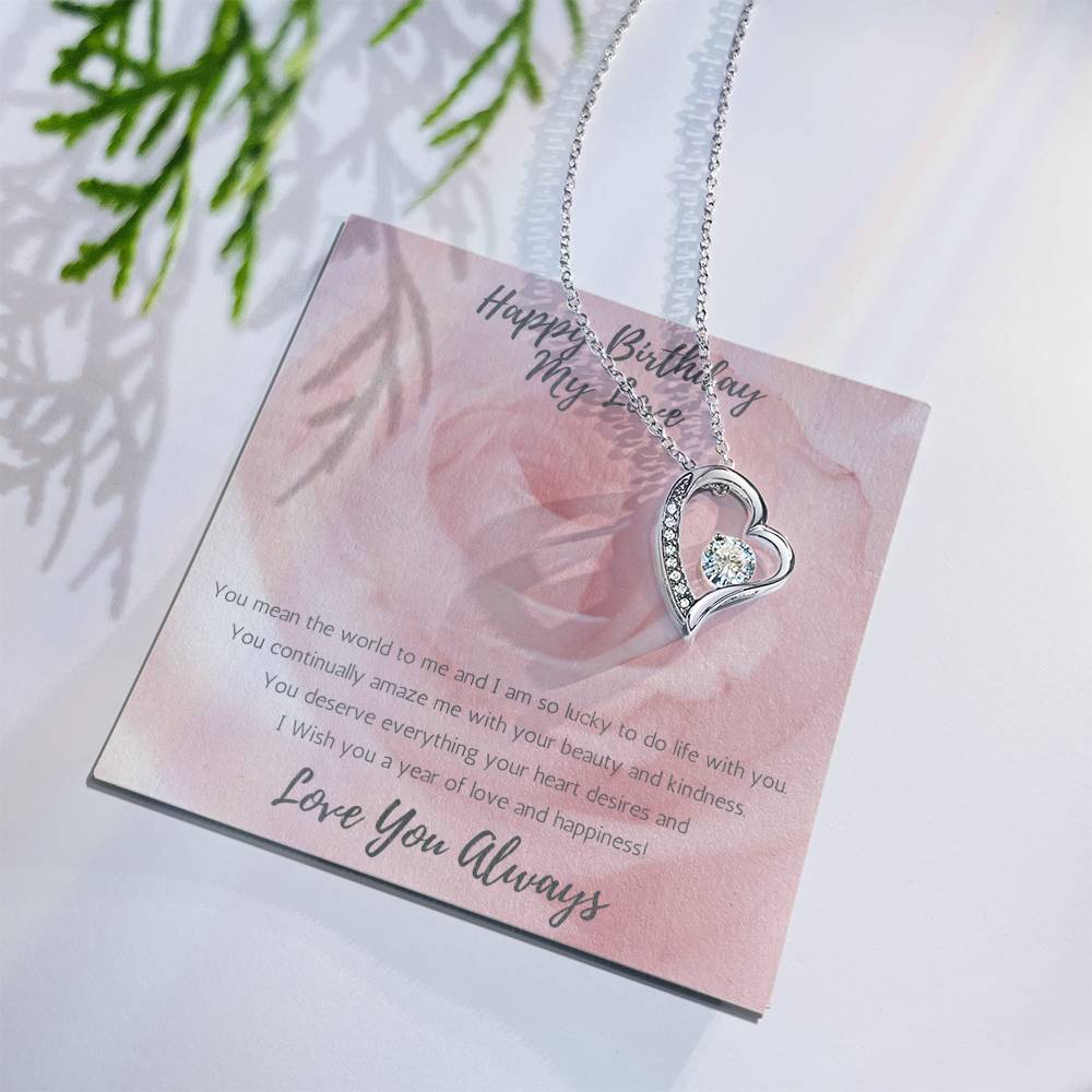 Wife Heart Necklace Birthday Beauty, Kindness - Rose