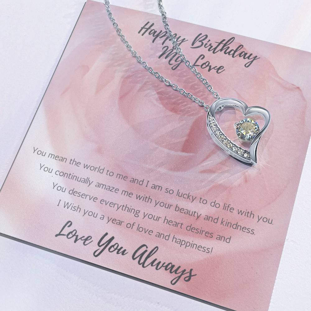 Wife Heart Necklace Birthday Beauty, Kindness - Rose