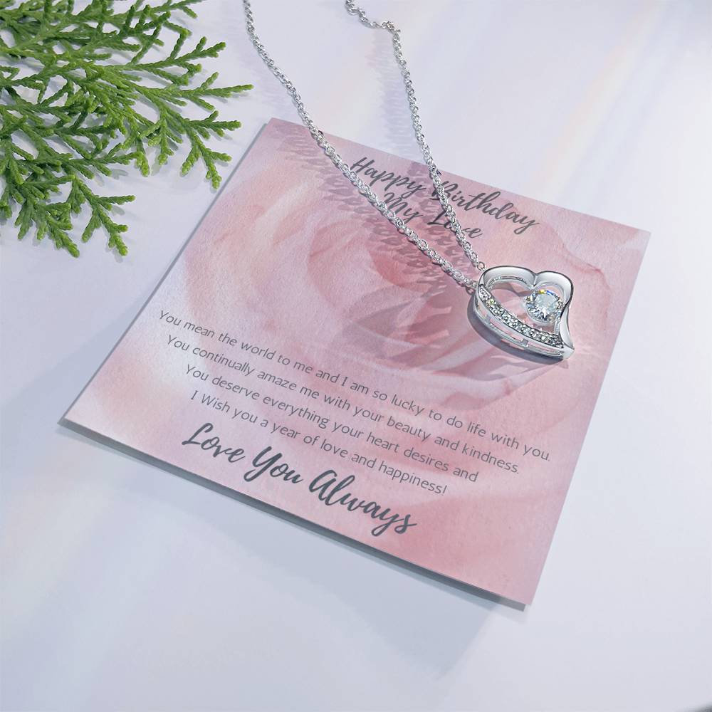 Wife Heart Necklace Birthday Beauty, Kindness - Rose