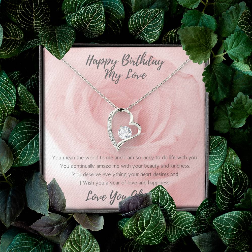 Wife Heart Necklace Birthday Beauty, Kindness - Rose