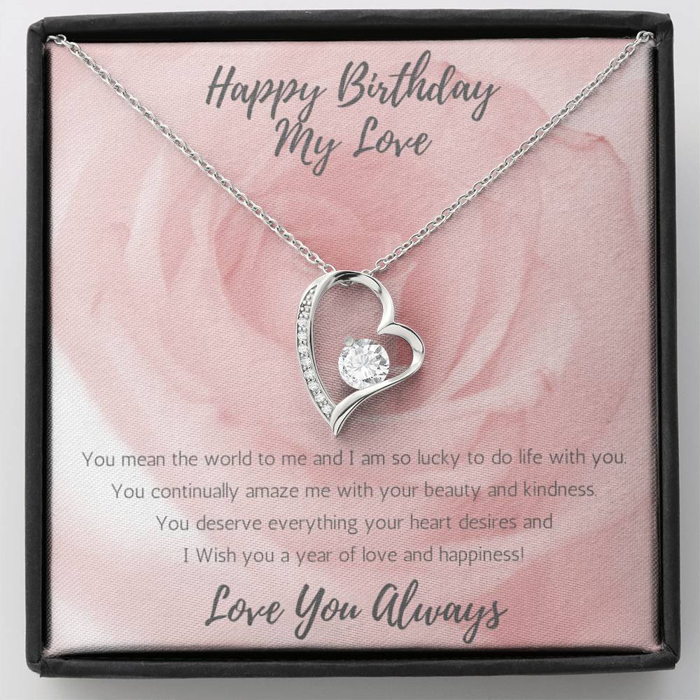 Wife Heart Necklace Birthday Beauty, Kindness - Rose