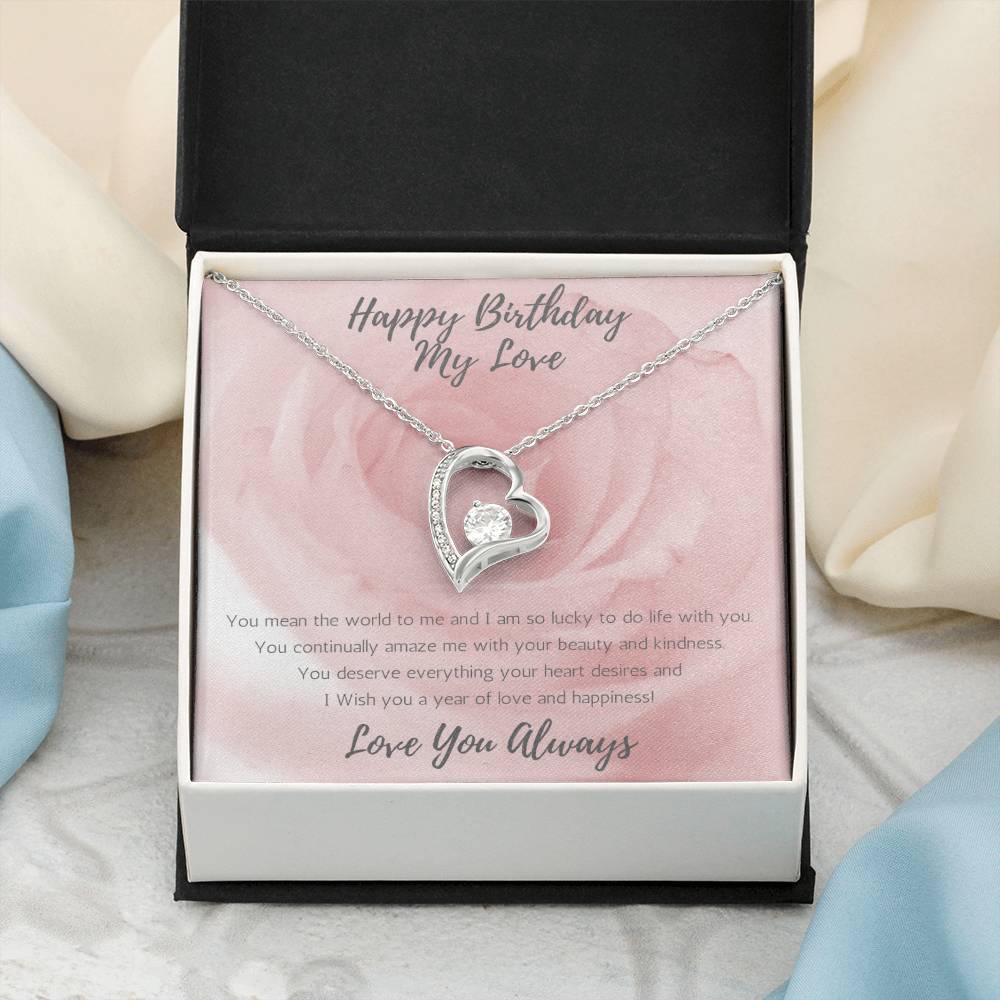 Wife Heart Necklace Birthday Beauty, Kindness - Rose