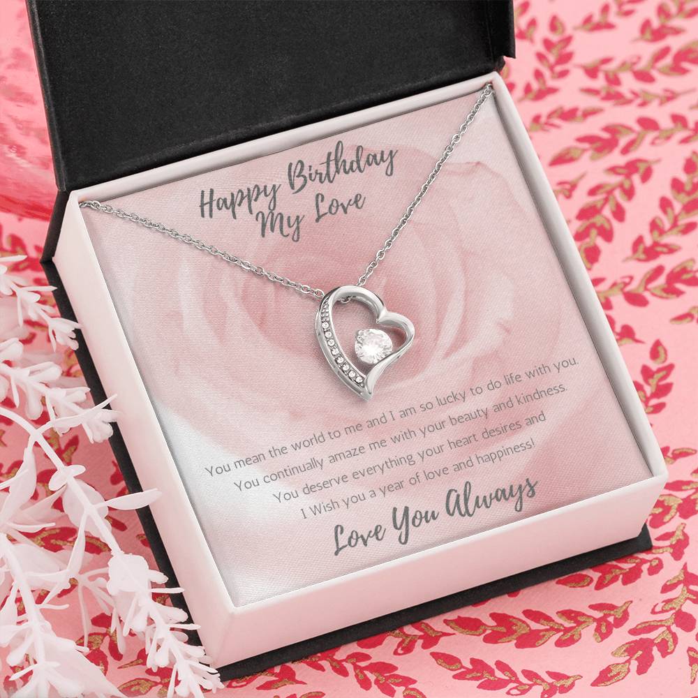 Wife Heart Necklace Birthday Beauty, Kindness - Rose