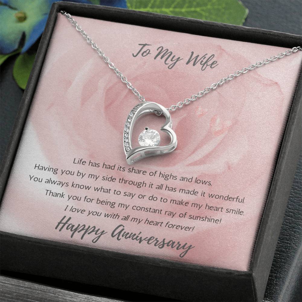 Wife Anniversary Heart Necklace Sunshine -Rose