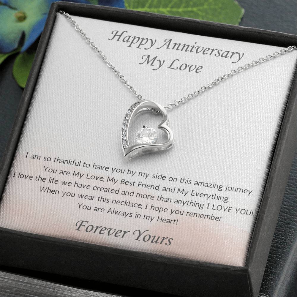 Wife Heart Necklace Anniversary My Everything - White