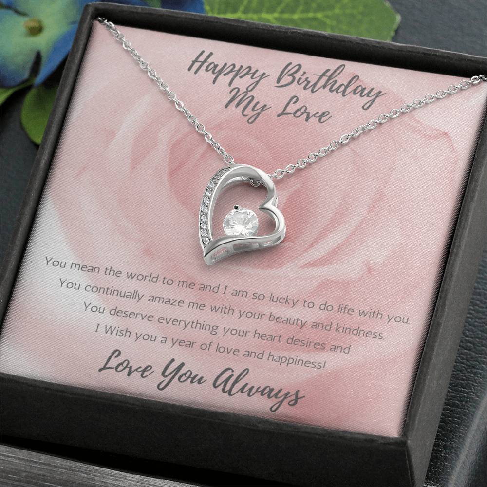 Wife Heart Necklace Birthday Beauty, Kindness - Rose