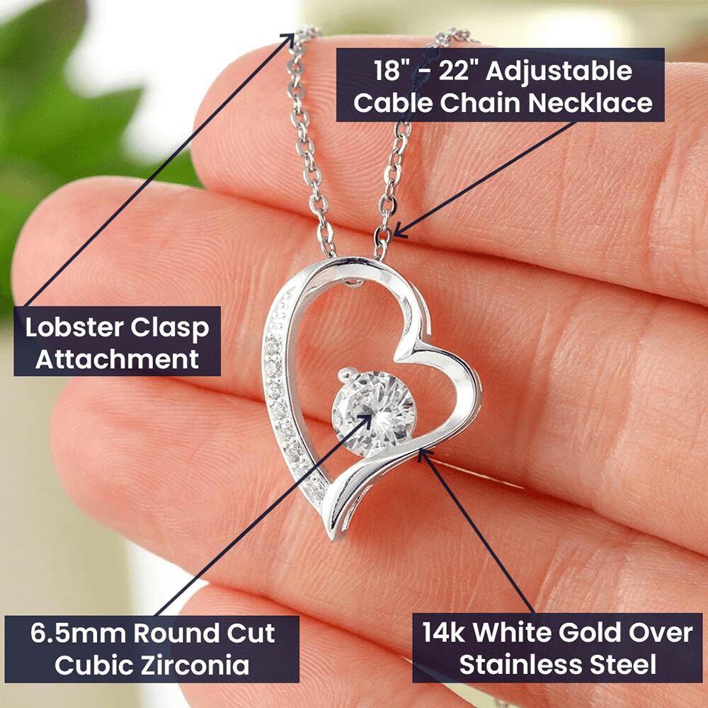 Wife Heart Necklace Birthday Beauty, Kindness - Rose