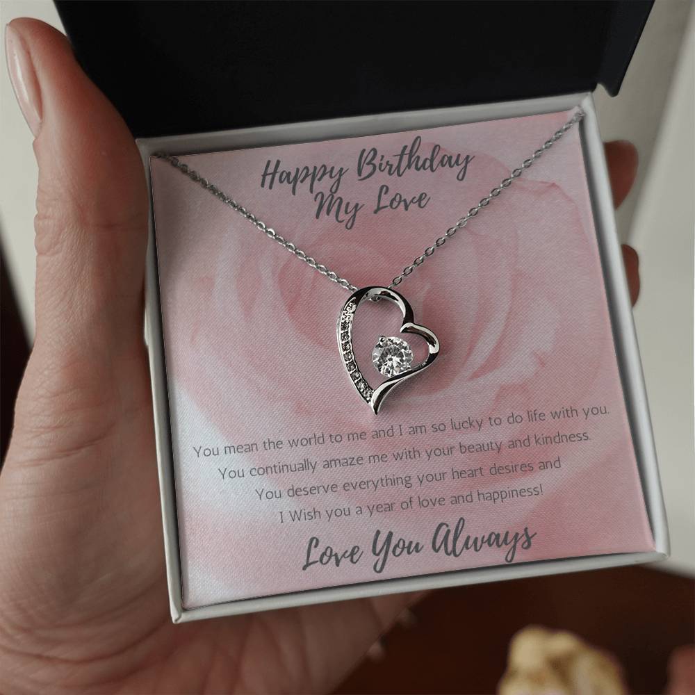 Wife Heart Necklace Birthday Beauty, Kindness - Rose