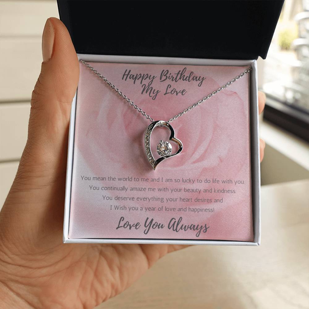 Wife Heart Necklace Birthday Beauty, Kindness - Rose