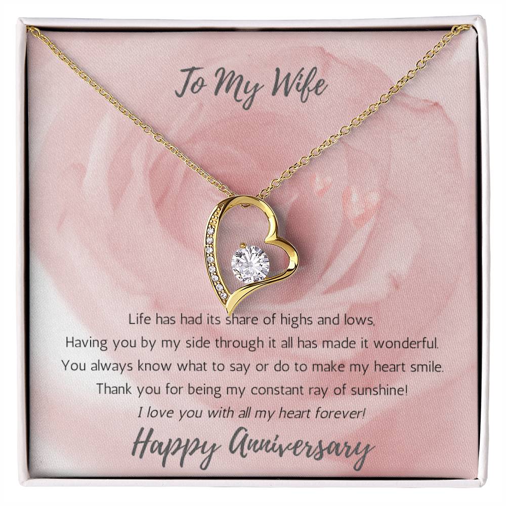 Wife Anniversary Heart Necklace Sunshine -Rose