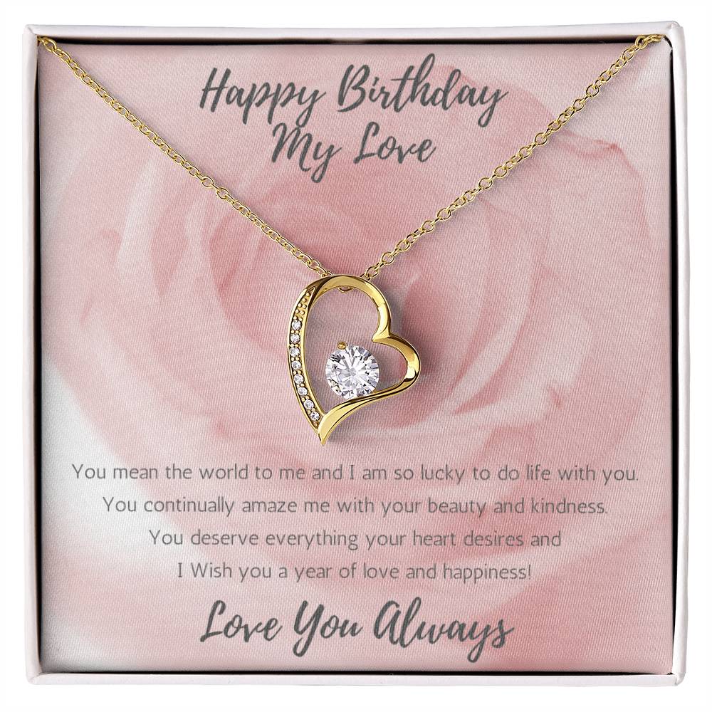 Wife Heart Necklace Birthday Beauty, Kindness - Rose