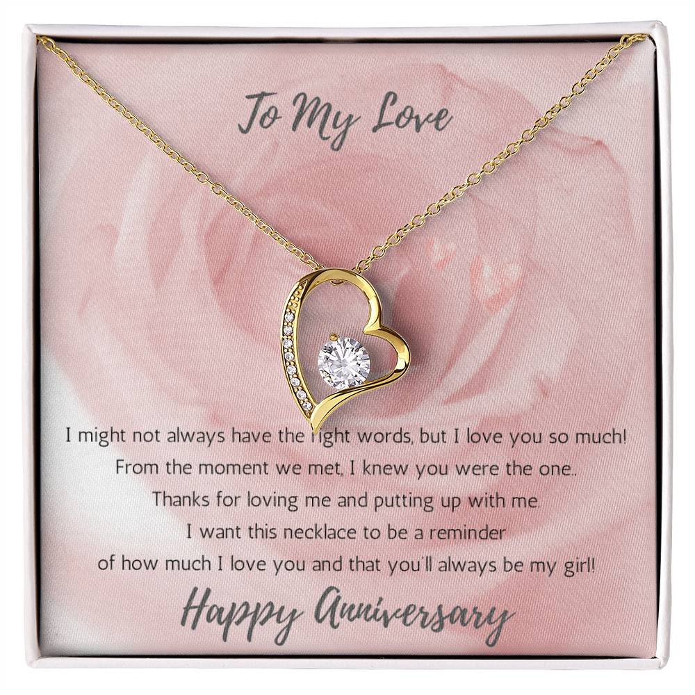 Wife Heart Necklace Anniversary My Girl - Rose