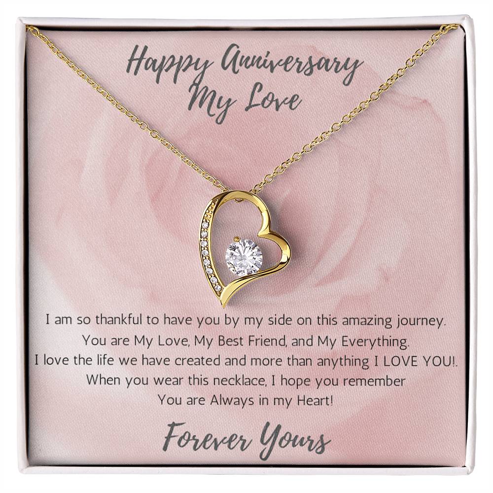 Wife Heart Necklace Anniversary My Everything - Rose