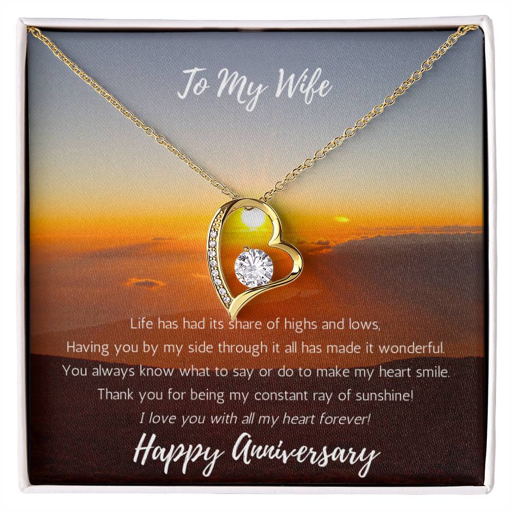 Wife Anniversary Heart Necklace - Sunshine