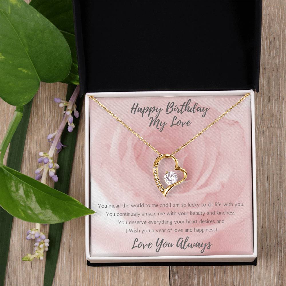 Wife Heart Necklace Birthday Beauty, Kindness - Rose