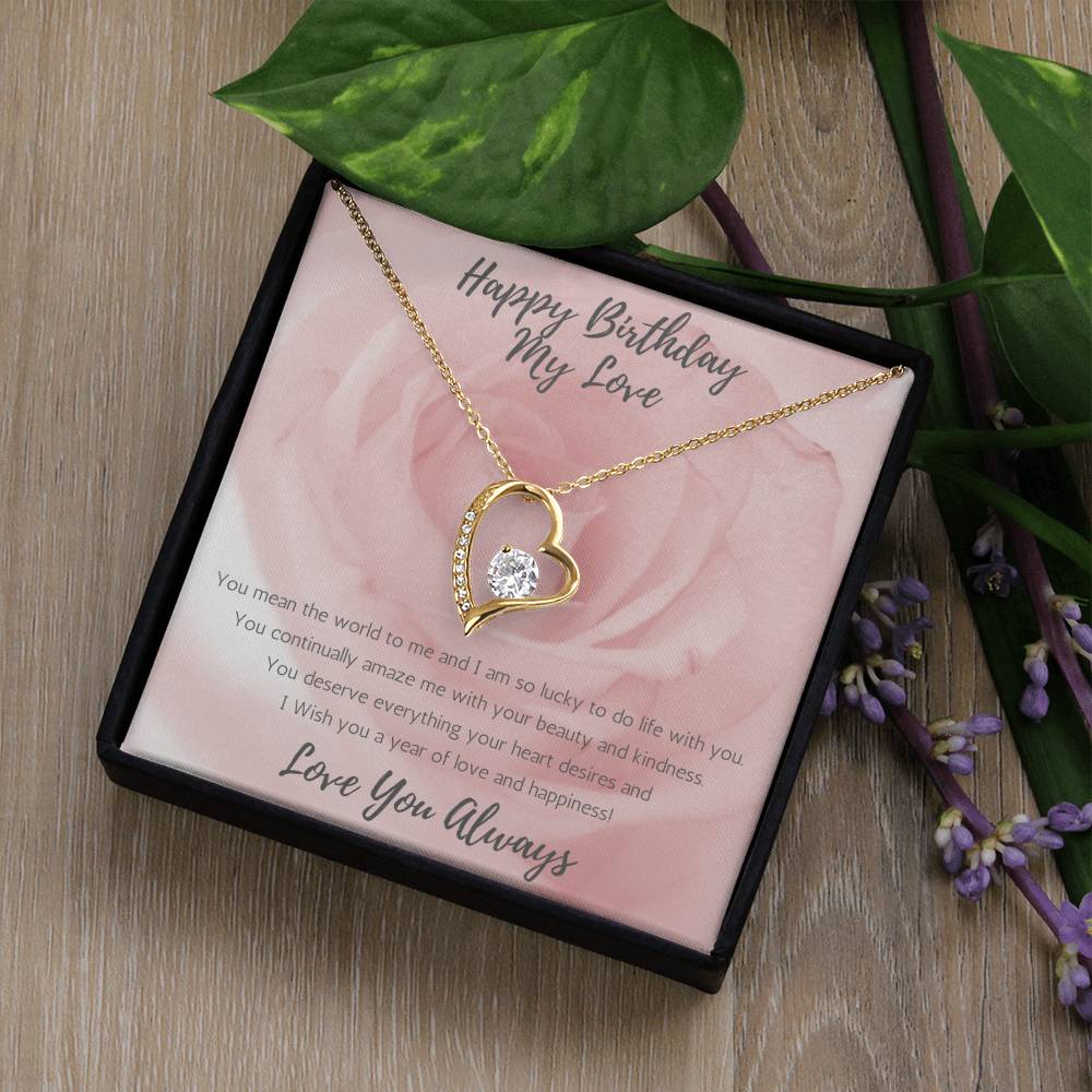 Wife Heart Necklace Birthday Beauty, Kindness - Rose