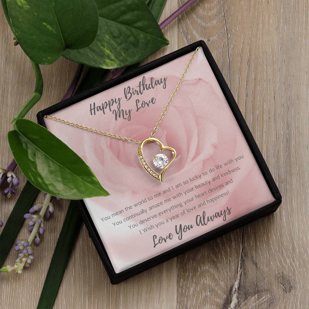 Wife Heart Necklace Birthday Beauty, Kindness - Rose