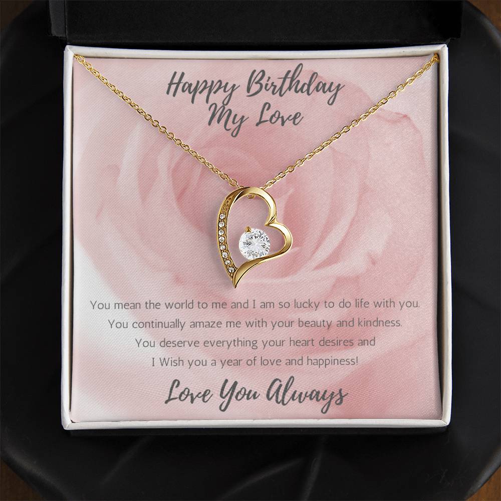 Wife Heart Necklace Birthday Beauty, Kindness - Rose