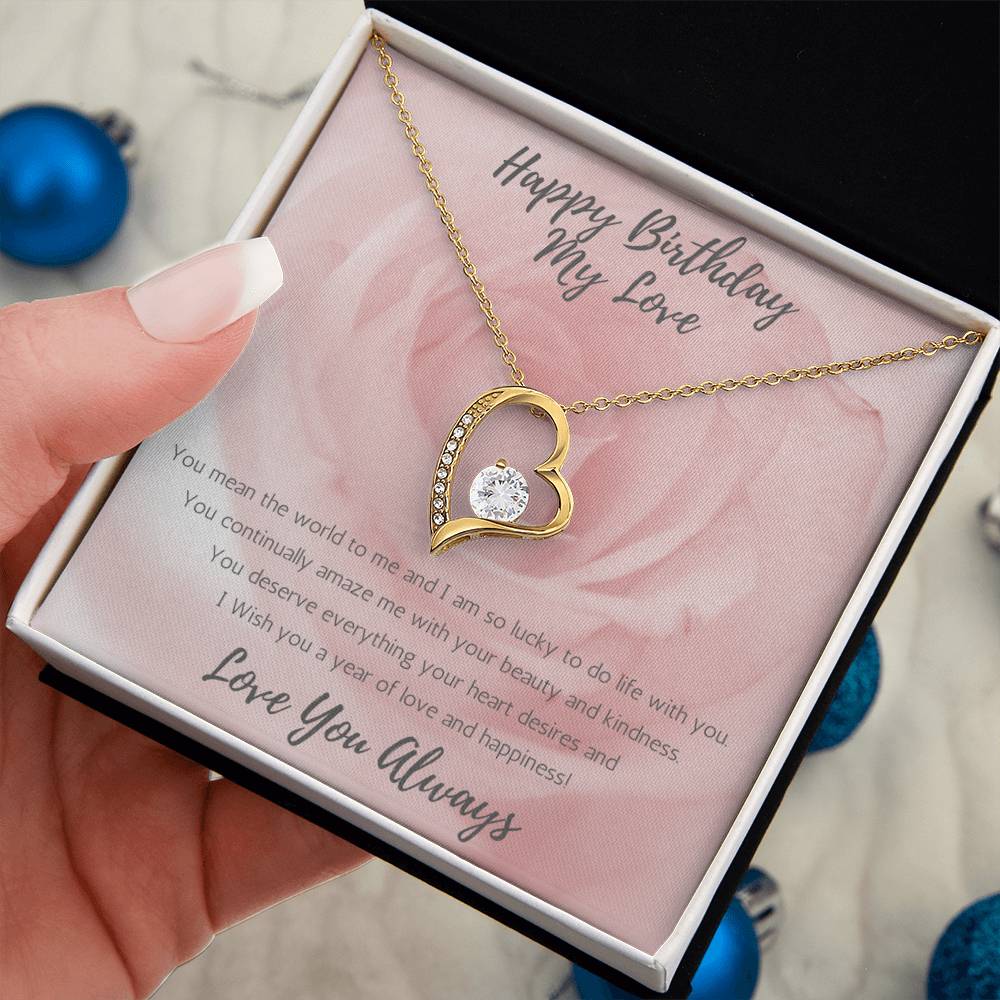 Wife Heart Necklace Birthday Beauty, Kindness - Rose