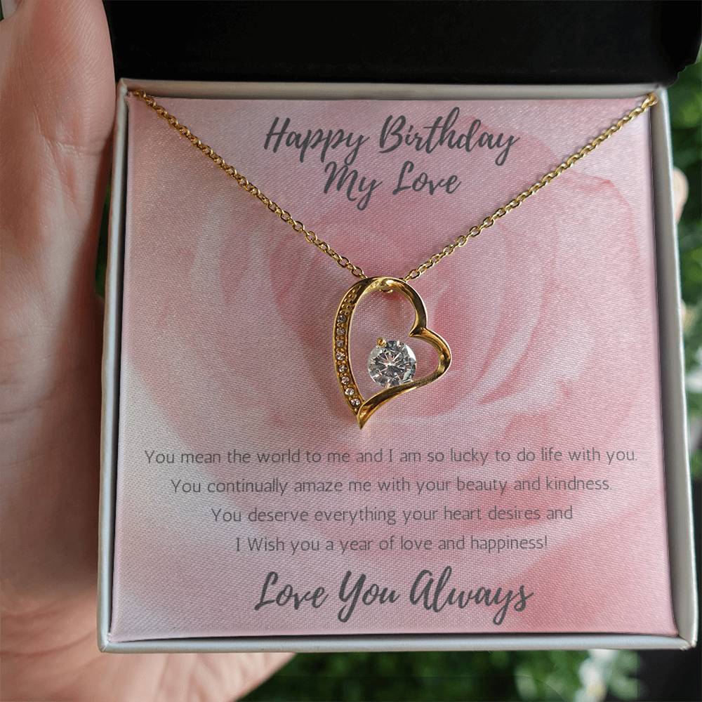 Wife Heart Necklace Birthday Beauty, Kindness - Rose