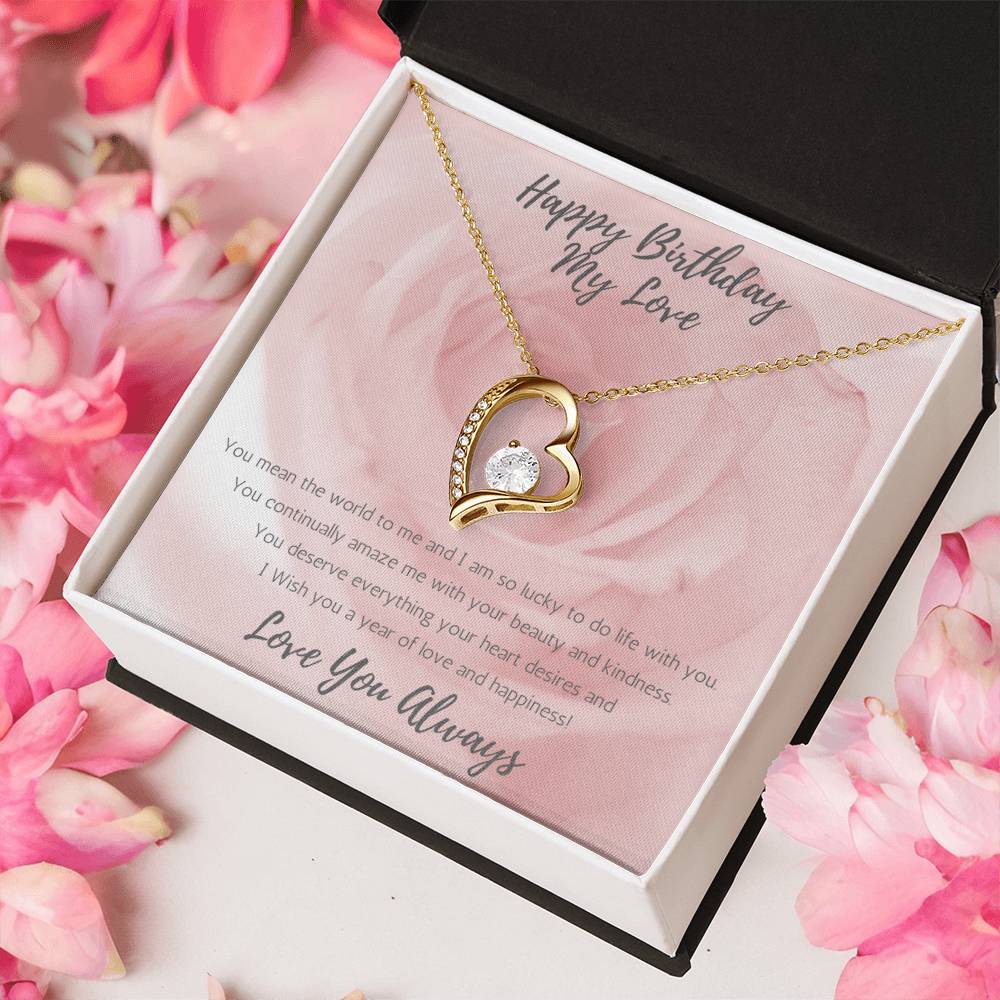 Wife Heart Necklace Birthday Beauty, Kindness - Rose