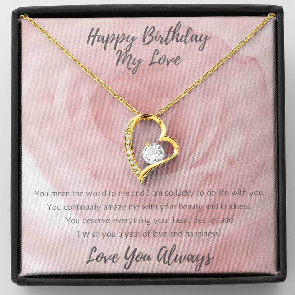 Wife Heart Necklace Birthday Beauty, Kindness - Rose