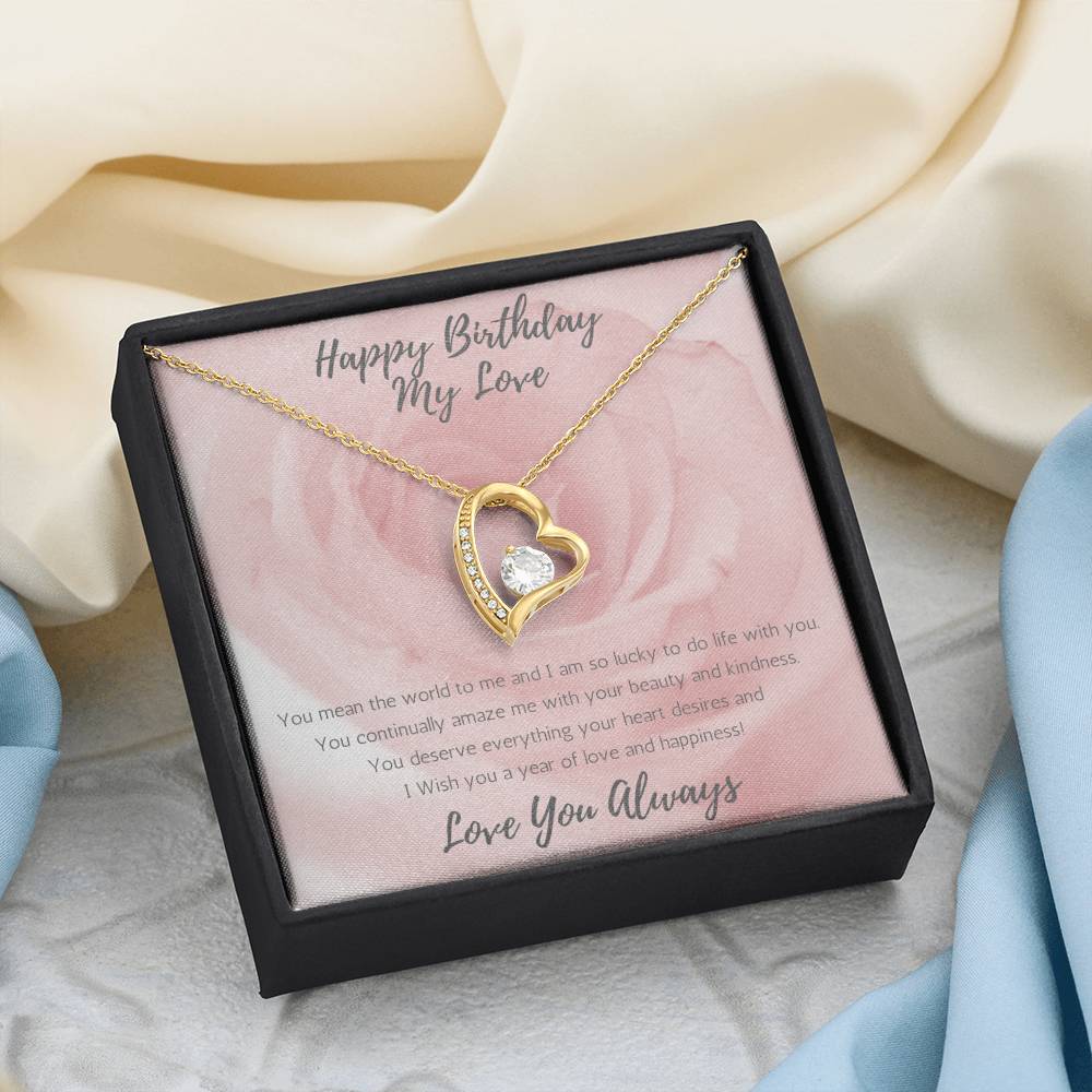 Wife Heart Necklace Birthday Beauty, Kindness - Rose