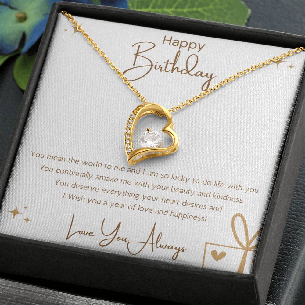 Wife Heart Necklace Birthday Beauty, Kindness - White