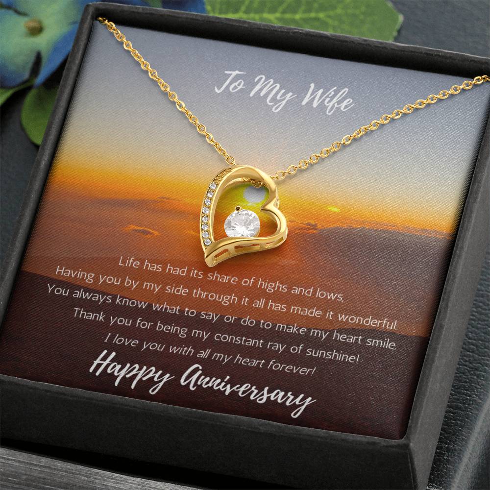 Wife Anniversary Heart Necklace - Sunshine