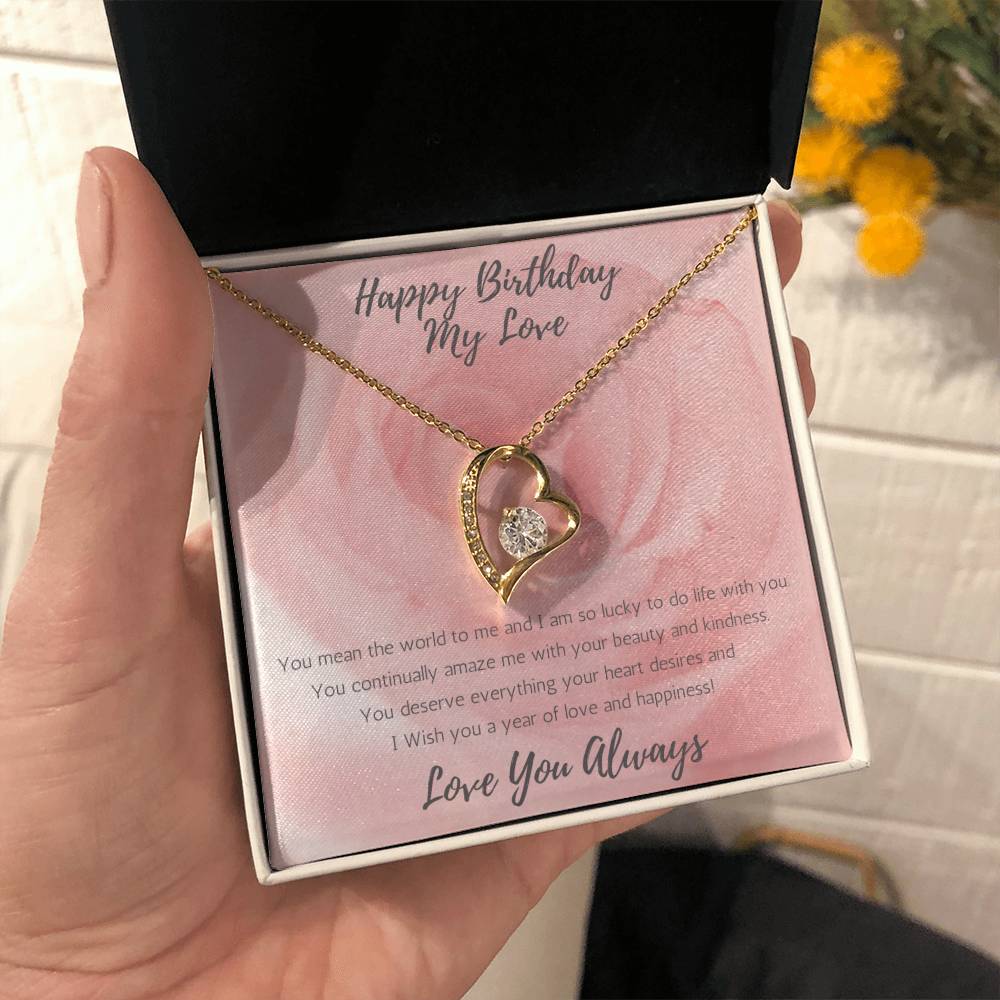 Wife Heart Necklace Birthday Beauty, Kindness - Rose